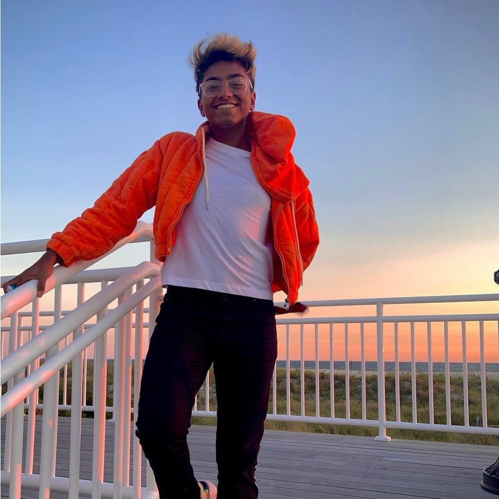 Orange cropped jacket